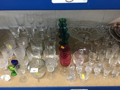 Lot 168 - Large group of antique glassware to include Bristol Green, Cranberry, glass fly trap and others