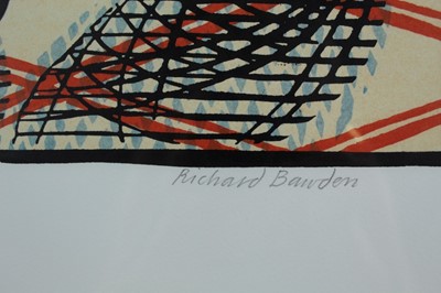 Lot 902 - *Richard Bawden (b.1936) signed limited edition linocut - Amaryllis, 45/85, in glazed frame, 90cm x 67cm