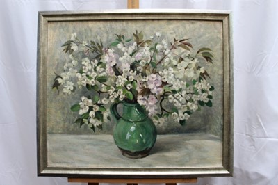 Lot 904 - Benjamin Gibbon (1914-1989) oil on canvas still life of flowers in a vase