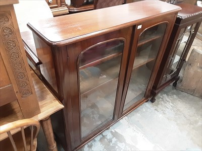 Lot 992 - Victorian mahogany bookcase with shelved interior enclosed by two glazed doors