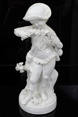 Lot 153 - Group of 19th century continental blanc de chine porcelain figures