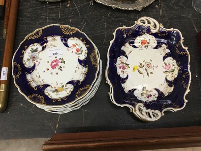 Lot 229 - 19th Century English porcelain part desert service with floral decoration