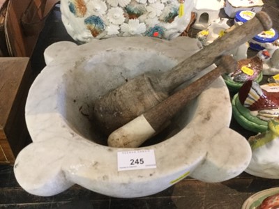 Lot 245 - Large old pestle and motar