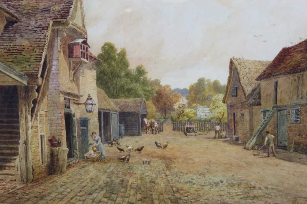 Lot 1125 - Thomas Pyne (1843-1935) watercolour - Old Stables of the Sun In, Dedham, signed, inscribed verso, in glazed gilt frame, 35cm x 53cm