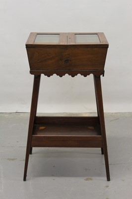 Lot 1237 - Late Victorian rosewood sewing table with hinged top