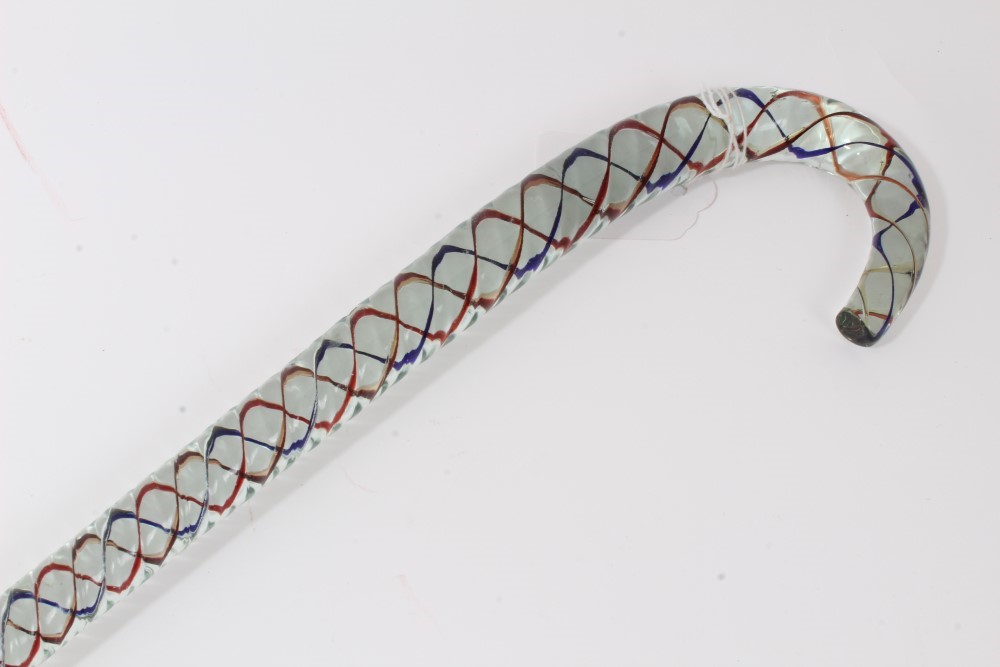 Lot 169 19th century Nailsea glass walking stick
