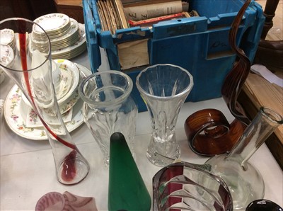 Lot 455 - Group art glass and coloured glass ware vases and ornaments