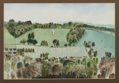 Lot 1166 - Francis Plummer (1930-2019) group of six watercolours - trees in landscapes, in glazed frames, together with a coastal watercolour, in glazed frame