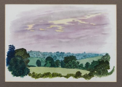 Lot 1166 - Francis Plummer (1930-2019) group of six watercolours - trees in landscapes, in glazed frames, together with a coastal watercolour, in glazed frame