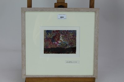 Lot 893 - *Colin Self (b. 1941) mixed media, paint and collage, St George and the Dragon