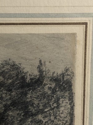 Lot 1023 - Attributed to Lionel Bicknell Constable (1828-1887) pencil drawing - Cottage Among Trees, 9.3cm x 13.3cm