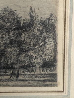 Lot 1023 - Attributed to Lionel Bicknell Constable (1828-1887) pencil drawing - Cottage Among Trees, 9.3cm x 13.3cm