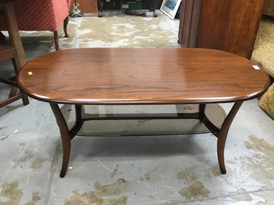 Lot 1032 - Errol oval coffee table with glass undertier