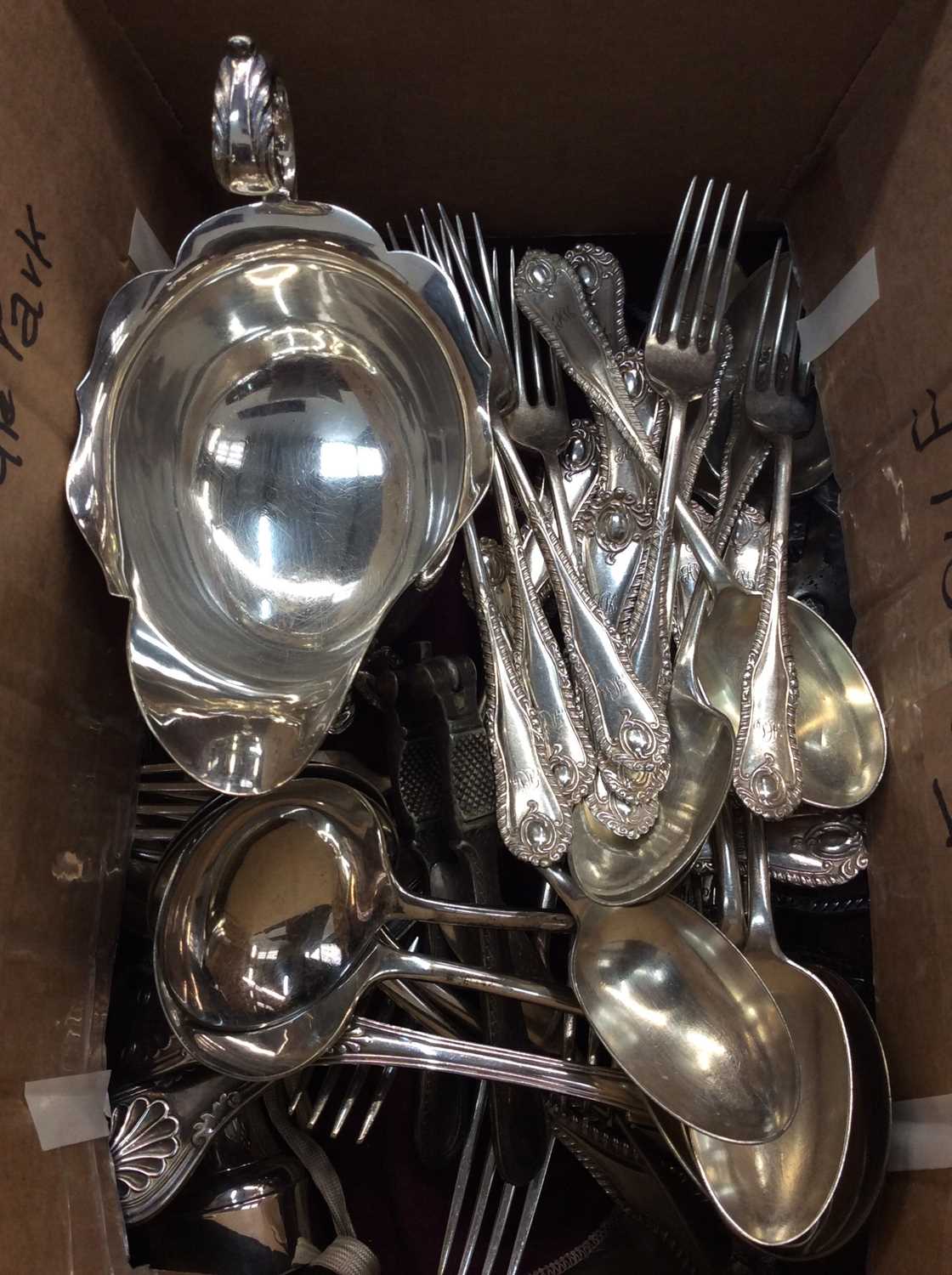 Lot 709 - Group of plated cutlery and other silver plated ware