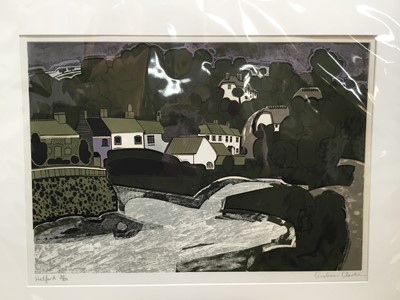 Lot 101 - Graham Clarke (b.1941) signed limited edition woodcut - Helford, 30/50, mounted, 49cm x 69cm