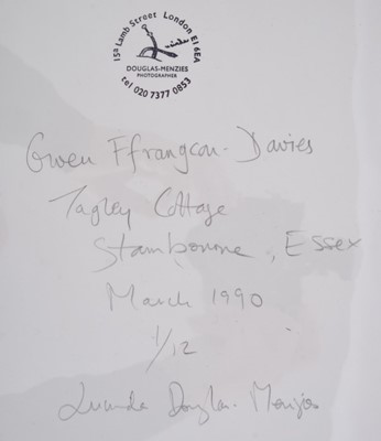 Lot 877 - *Lucinda Douglas-Menzies (b. 1956), signed limited edition black and white bromide fibre based print - Dame Gwen Ffrangcon-Davies at home at Tagley Cottage, Stambourne, March 1990, signed and title...