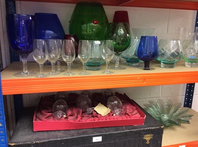Lot 287 - Quantity glassware including coloured glass and boxed glass