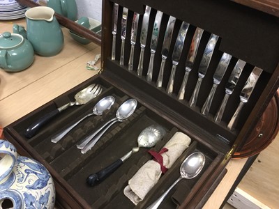 Lot 341 - Canteen of silver plated cutlery