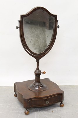 Lot 1366 - Mahogany shaving mirror, George III with adaptation