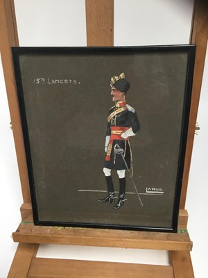 Lot 18 - English School, early 20th century, watercolour - 15th Lancers, sighed Lance, 29 x 25cm, glazed frame