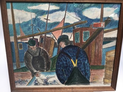Lot 26 - Scandinavian school (20th century) lithograph - Fishermen