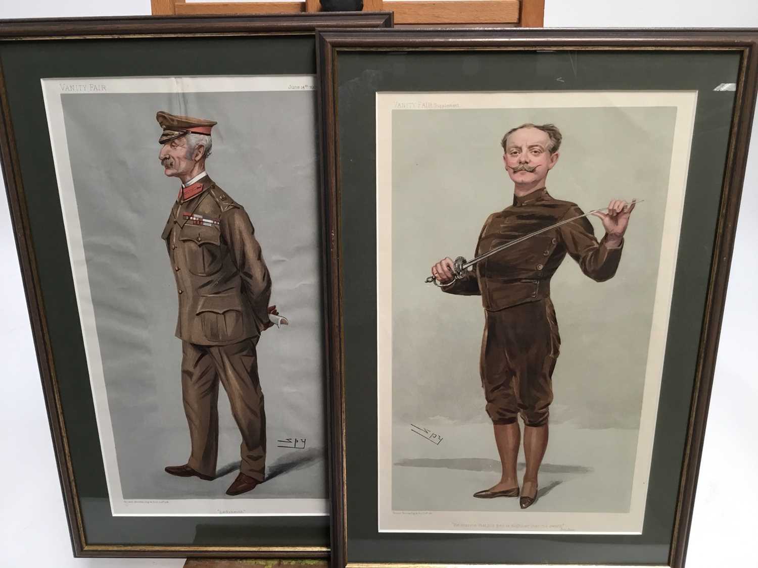 Lot 28 - Two late Victorian Vanity Fair Spy prints, "Ladysmith" and "He insists that his pen is mightier than his sword", in glazed frames