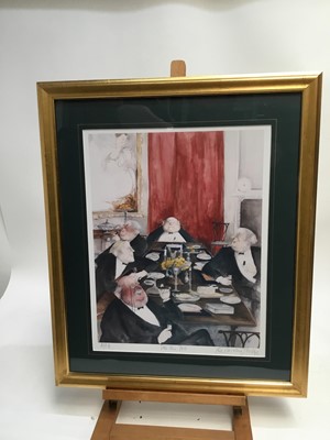 Lot 88 - Sue Macartney-Snape (b.1957) signed artists proof print - Pass the Port, in glazed gilt frame, 48cm x 38cm