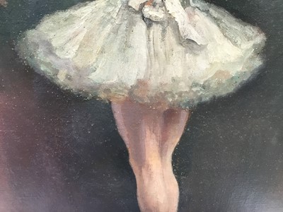 Lot 143 - Leon Galand (1872-1960) oil on canvas - a ballerina, in painted frame, 60cm x 45cm