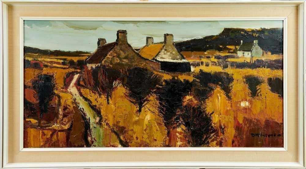 Lot 1094 - * Donald McIntyre (1923-2009) oil on board - 'Dwyran', Phoenix Gallery label