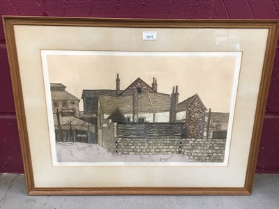 Lot 1012 - *Valerie Thornton (1931-1991) etching and aquatint. Old Houses - Minories edition