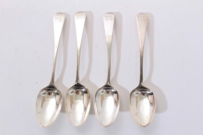Lot 253 - Selection of  late 18th century and early 19th century silver tablespoons and teaspoons