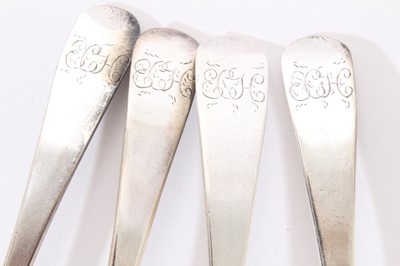 Lot 253 - Selection of  late 18th century and early 19th century silver tablespoons and teaspoons