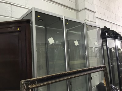 Lot 162 - Three metal framed glass display cabinets