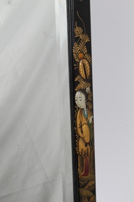 Lot 255 - Early 20th century black japanned easel mirror
