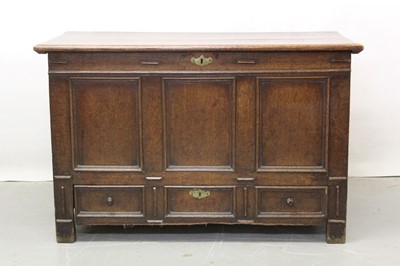 Lot 1273 - 18th century geometric moulded mule chest