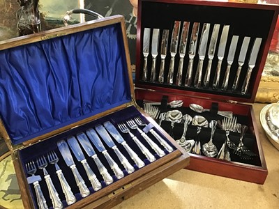 Lot 95 - Two cased canteens of cutlery