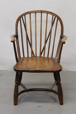 Lot 1272 - 19th century yewwood stick back chair