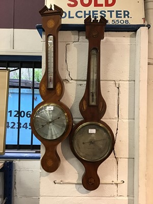 Lot 226 - 19th century mahogany barometer and a later barometer