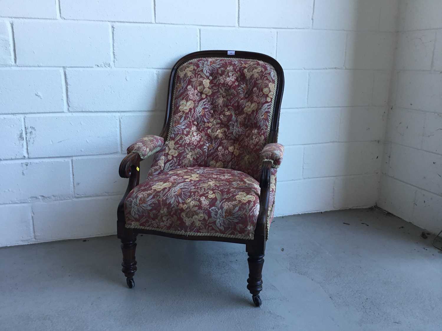 Lot 31 - William IV rosewood open armchair