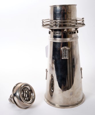 Lot 255 - Novelty cocktail shaker in the form of a lighthouse