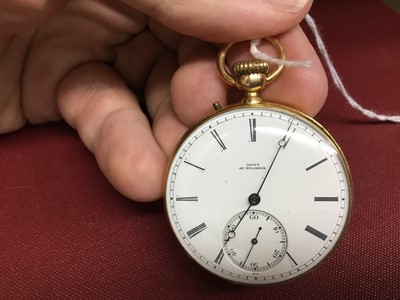 Lot 565 - 19th century gilt pocket watch, signed Dent Au Brassus