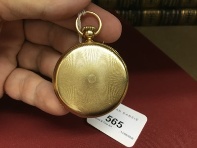 Lot 565 - 19th century gilt pocket watch, signed Dent Au Brassus