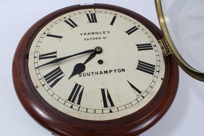 Lot 603 - 19th century mahogany cased wall clock - Yarndley, Southampton