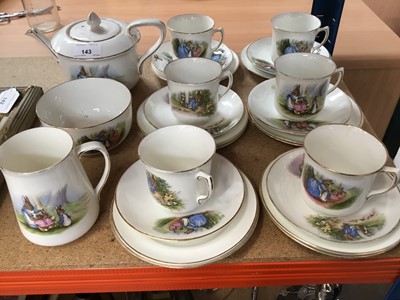 Lot 143 - Set of Beatrix Potter teacups and saucers
