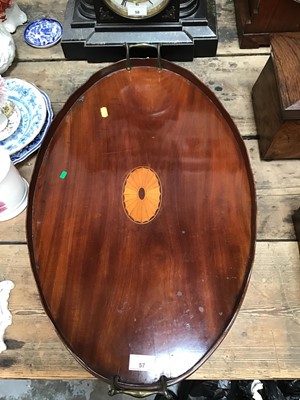 Lot 57 - Edwardian mahogany twin handled oval tray