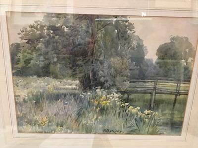 Lot 277 - Fred A Rawlence (early 20th century) watercolour, landscape with bridge, signed, glazed frame