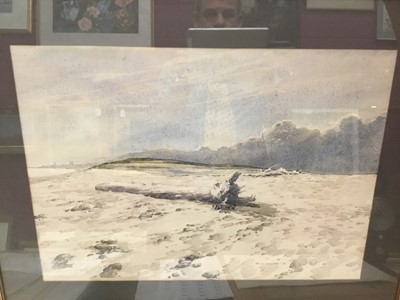 Lot 276 - George W Miller - watercolour, coastal scene, together with seven further 20th century watercolours, all framed