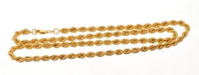 Lot 403 - 18ct gold rope twist chain