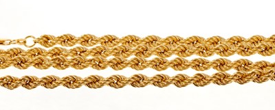 Lot 403 - 18ct gold rope twist chain