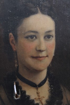 Lot 940 - 19th century French School - portrait of lady in black dress